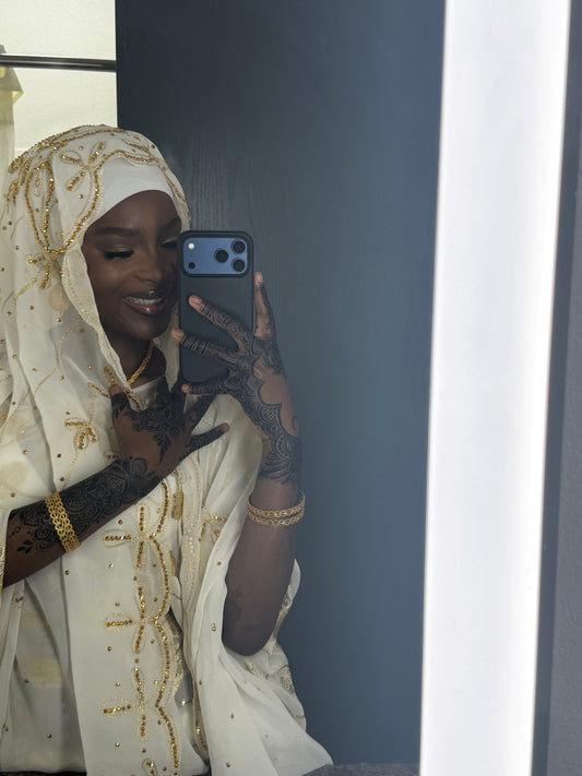Aisha White and Gold Dirac