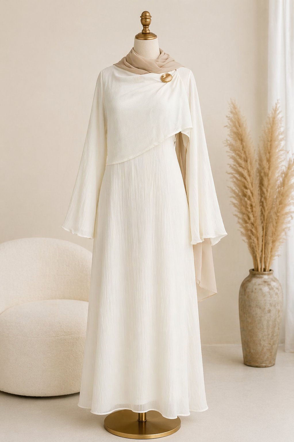Ivory Elegance Abaya