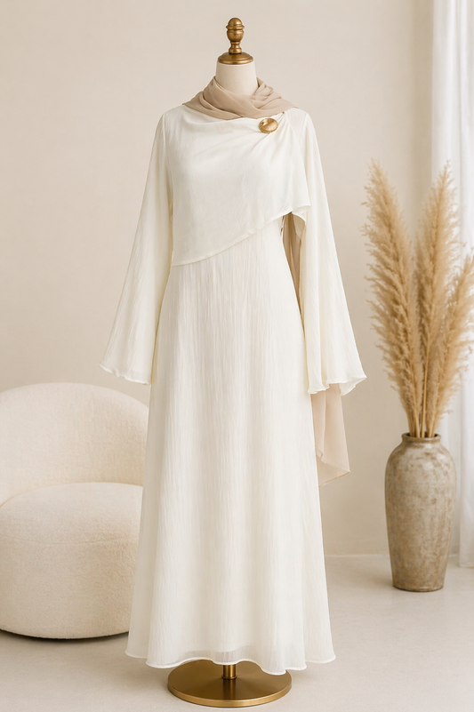 Ivory Elegance Abaya